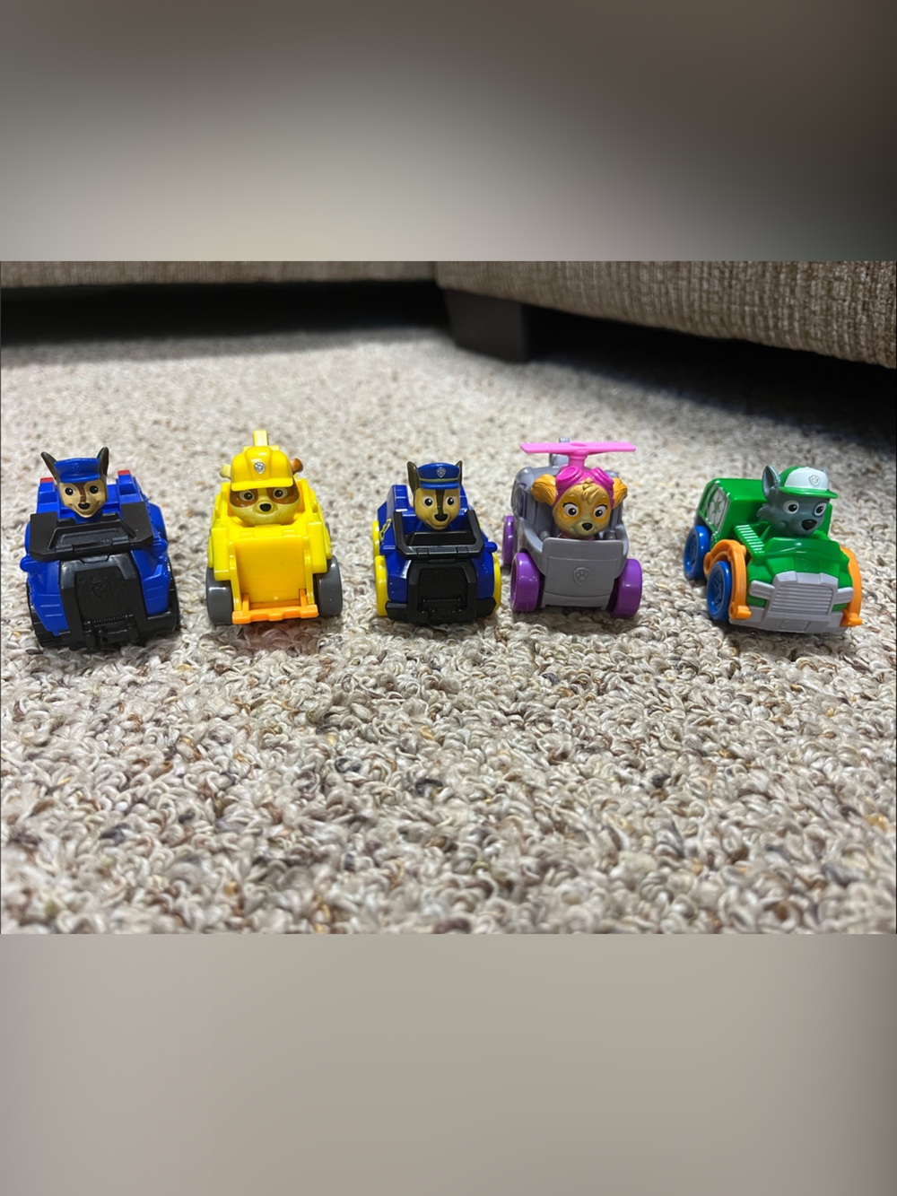 Paw Patrol Mini Rescue Cars - Blue, Yellow, Purple, Green